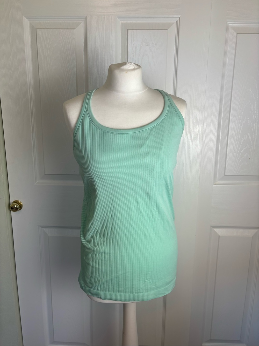 Lululemon Ebb To Street Ribbed Razorback Tank Top Size 12 Wild Mint